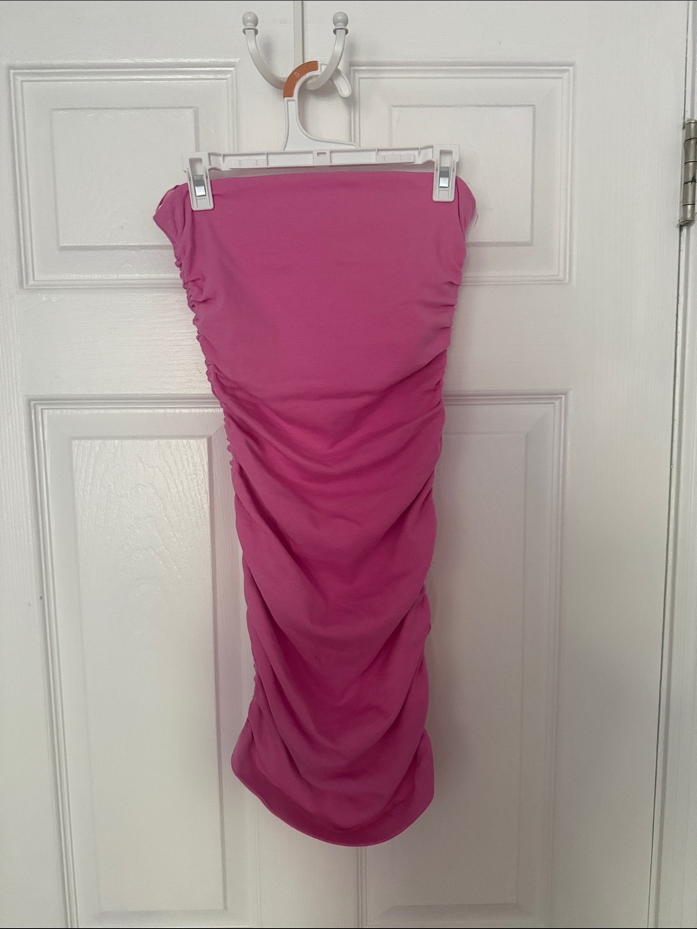 Zara Pink Strapless Ruched Mini Dress